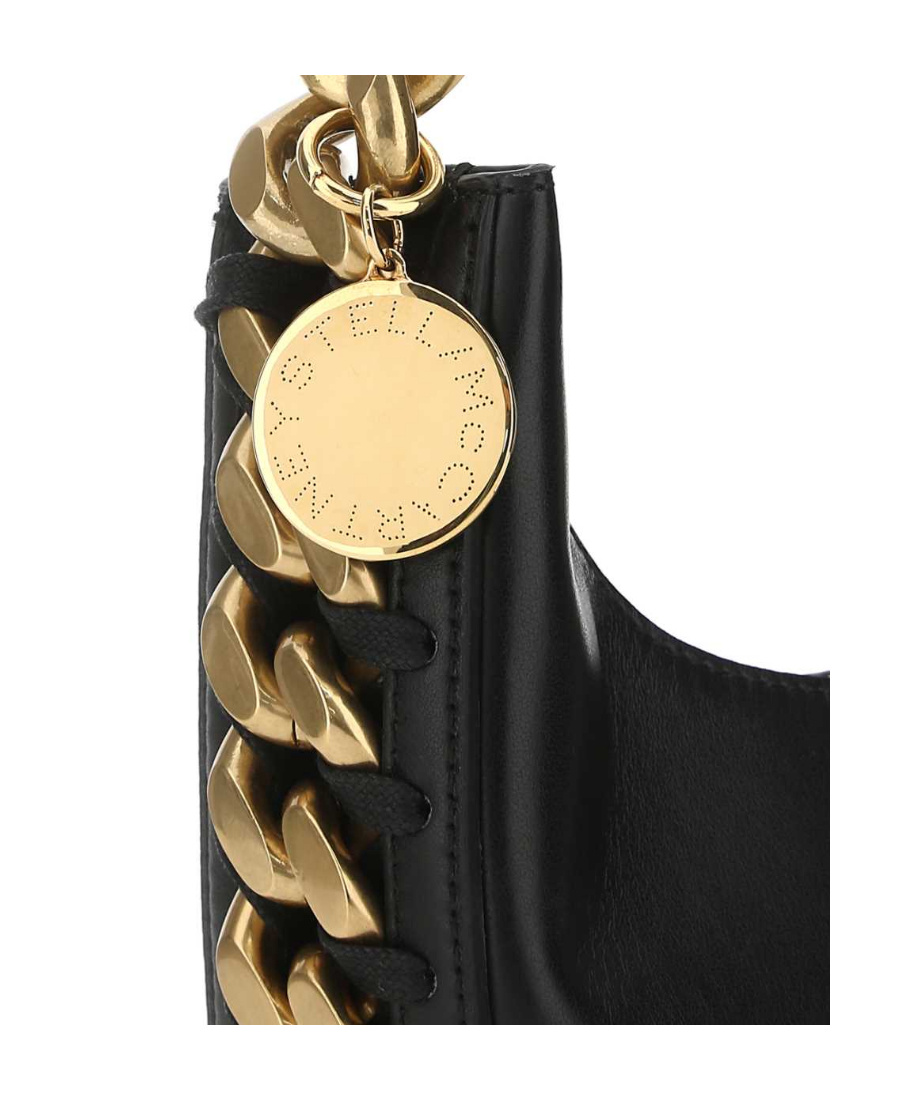 Stella Mccartney Mini Frayme Zipped Shoulder Bag In Black