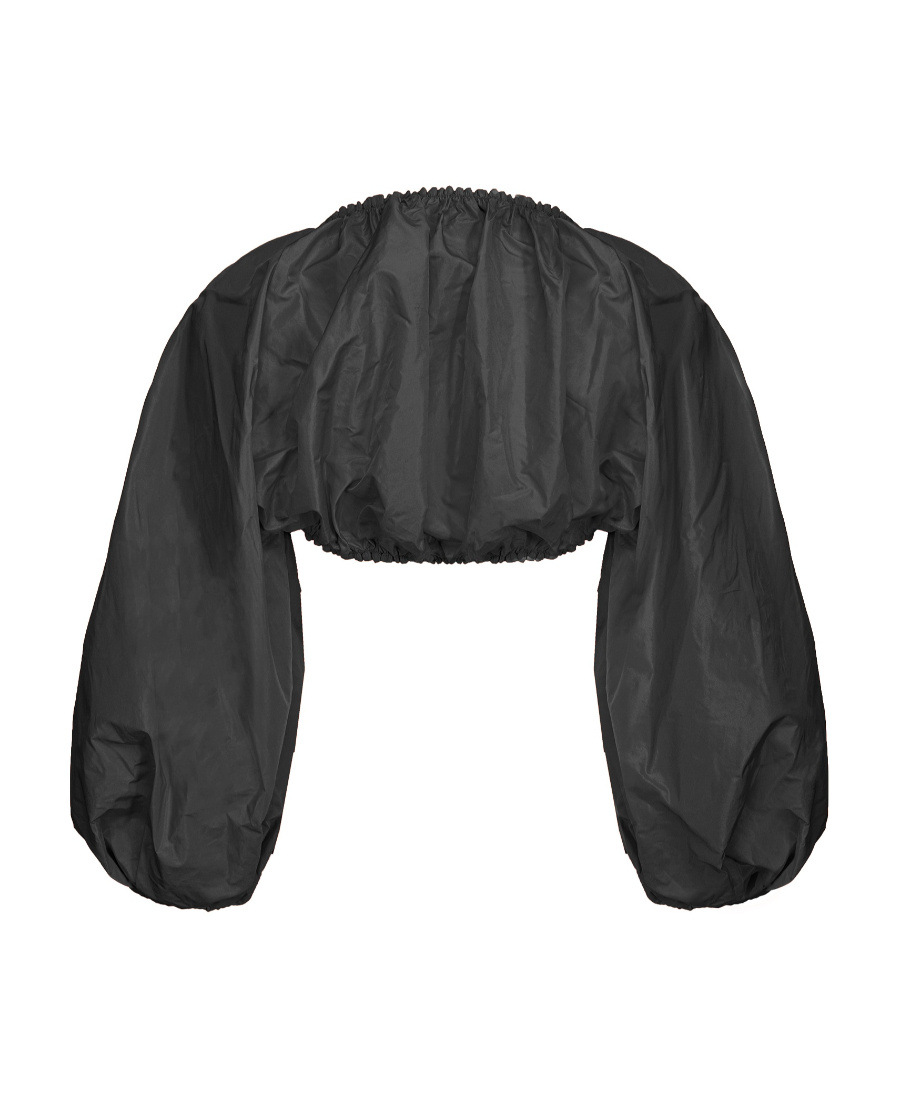 Pinko Puff-sleeves Cropped Jacket In Black