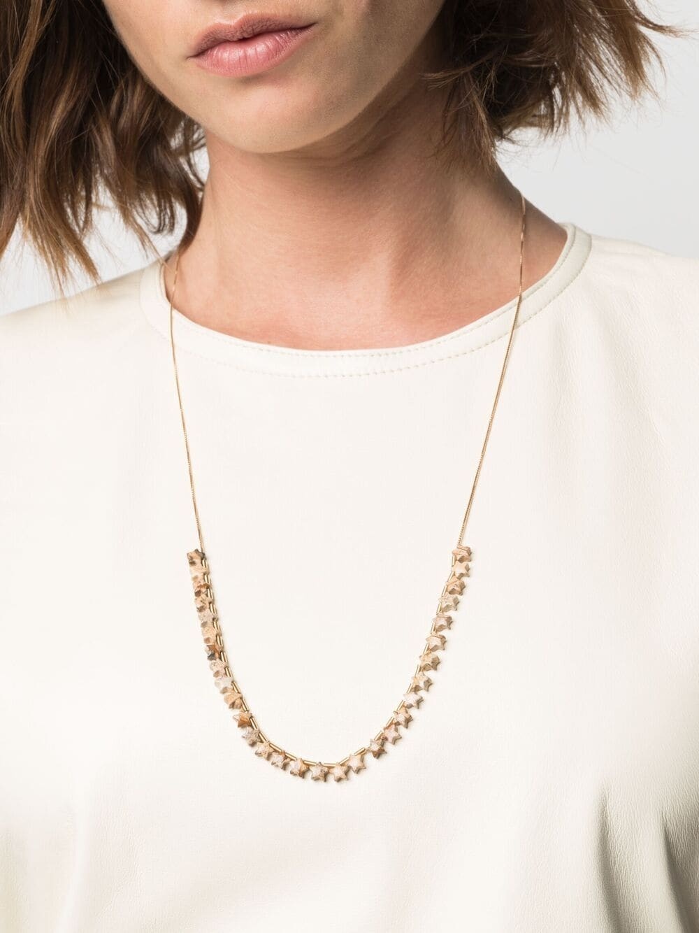 Bottega Veneta Star-bead Necklace In Green