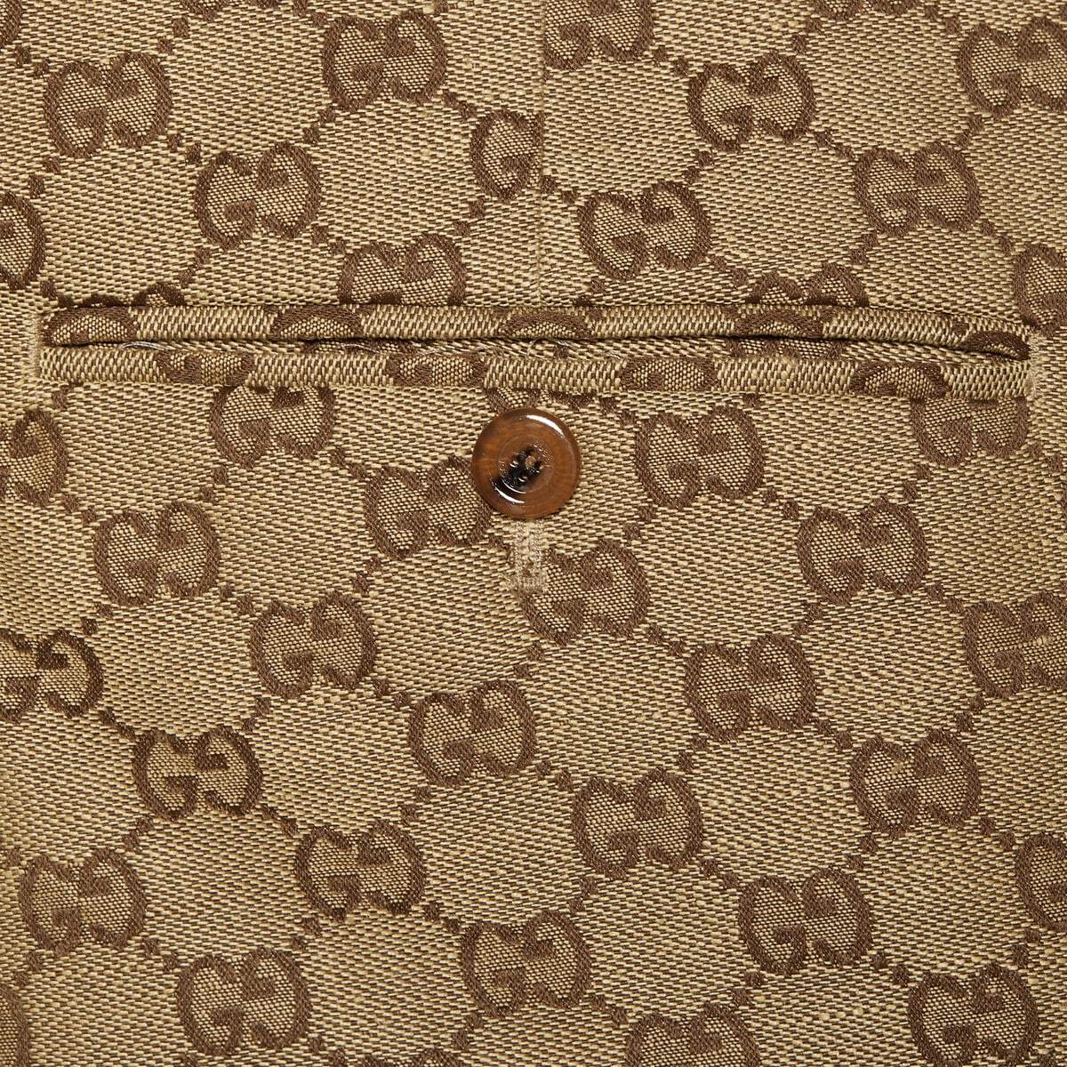 Gucci Gg Cotton Blend Canvas Jogging Pants In Brown