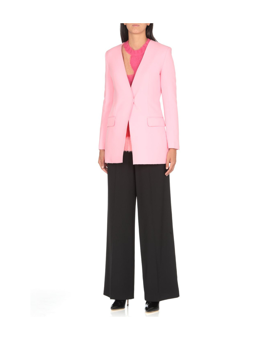 Msgm Single-breasted Jacket In Pink