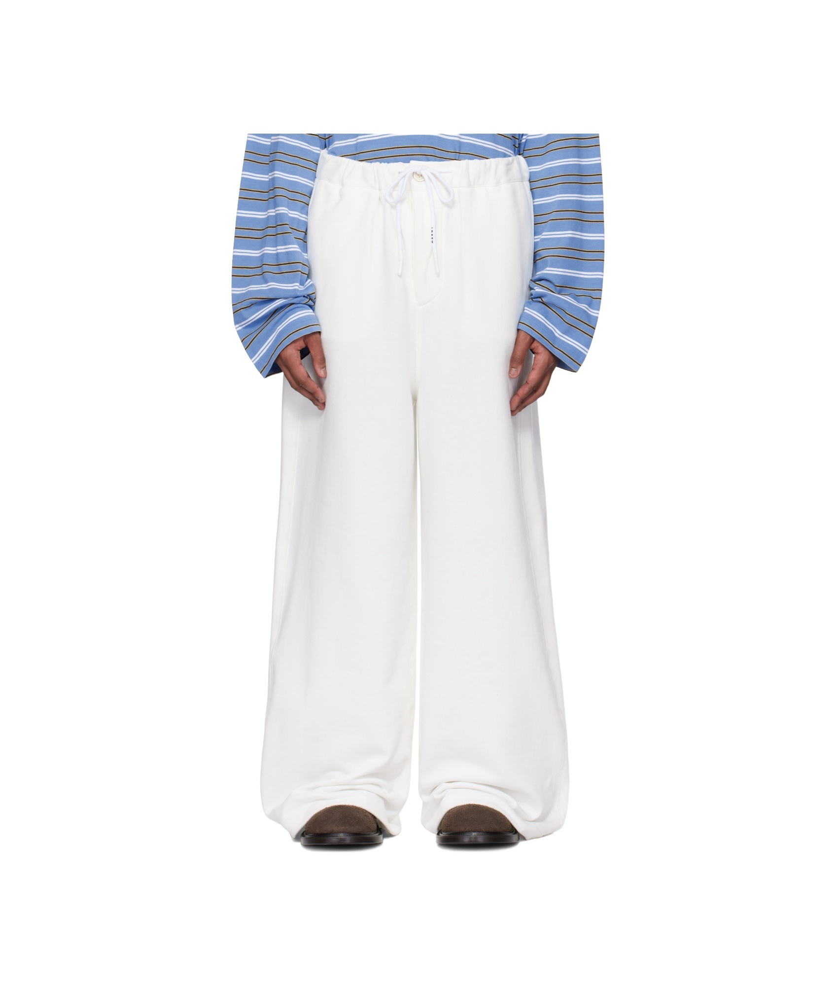 Marni White Loopback Sweatpants In White