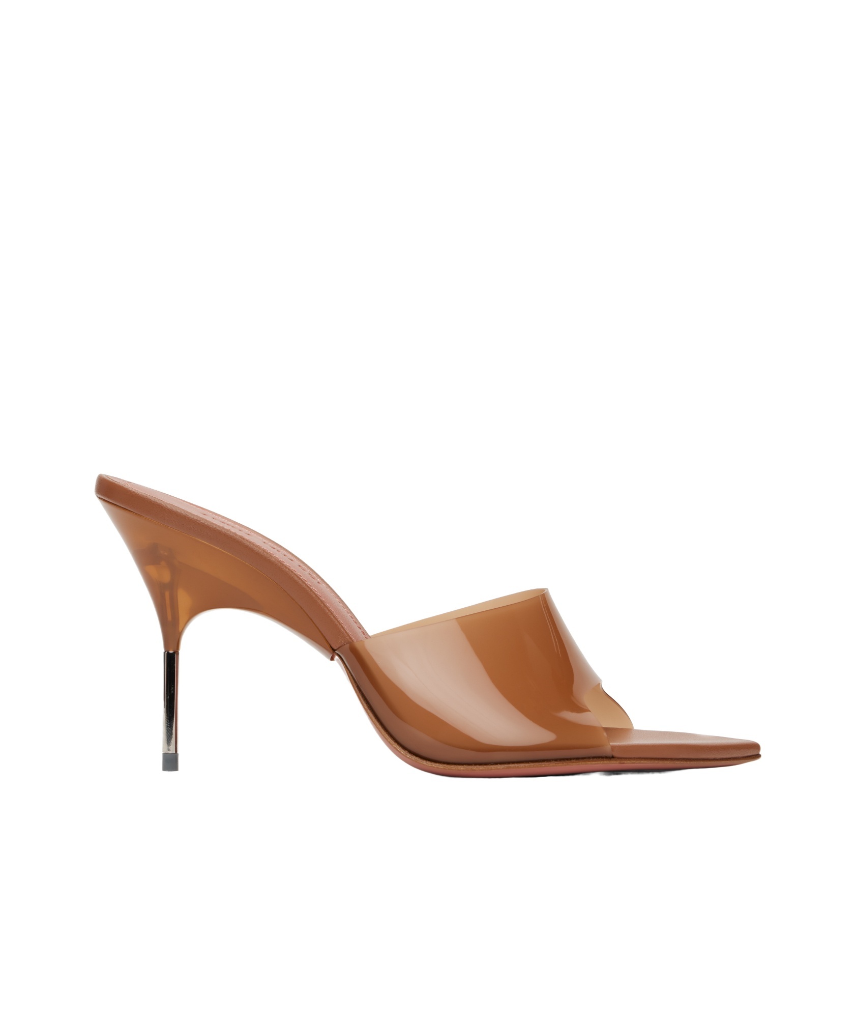 Amina Muaddi Bianca Glass Slipper 95 High Heel Sandals