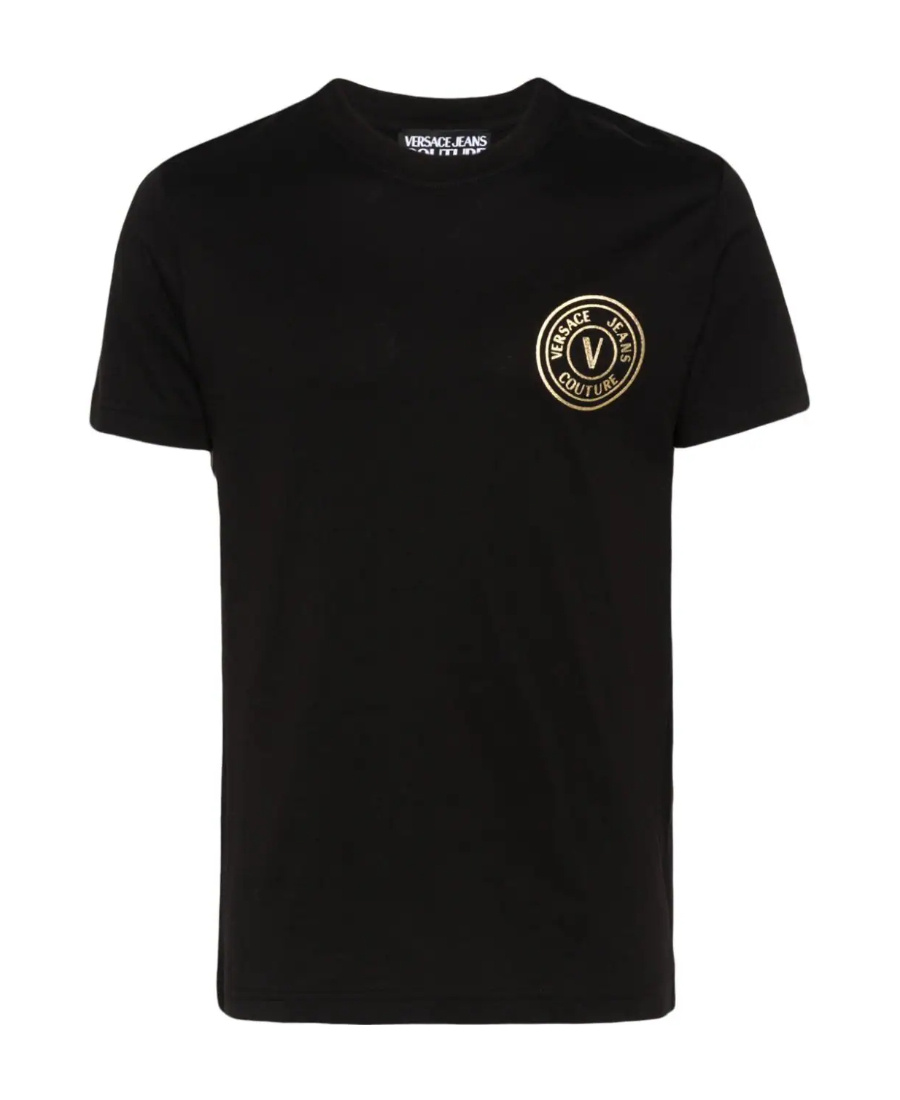 Versace Jeans Couture Logo Printed Crewneck T-shirt In Black