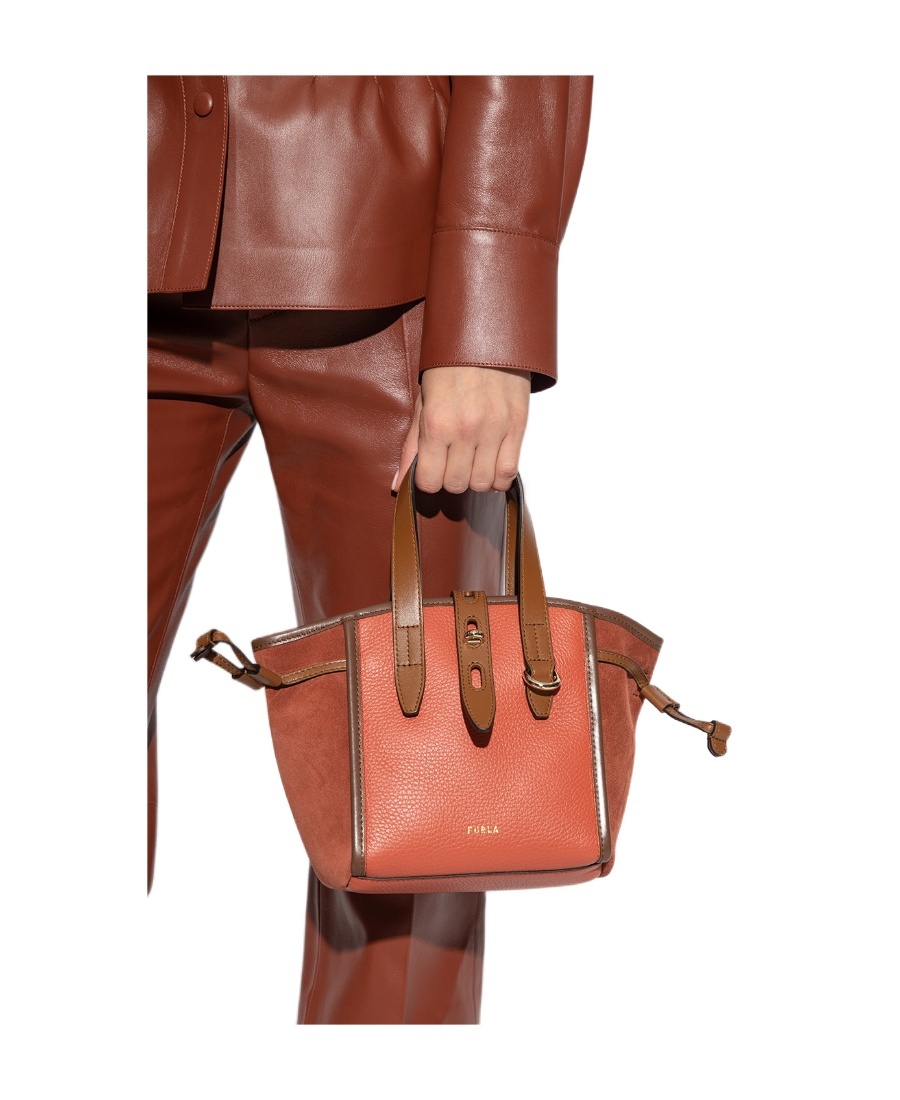 Furla Net Mini Tote Bag In Brown