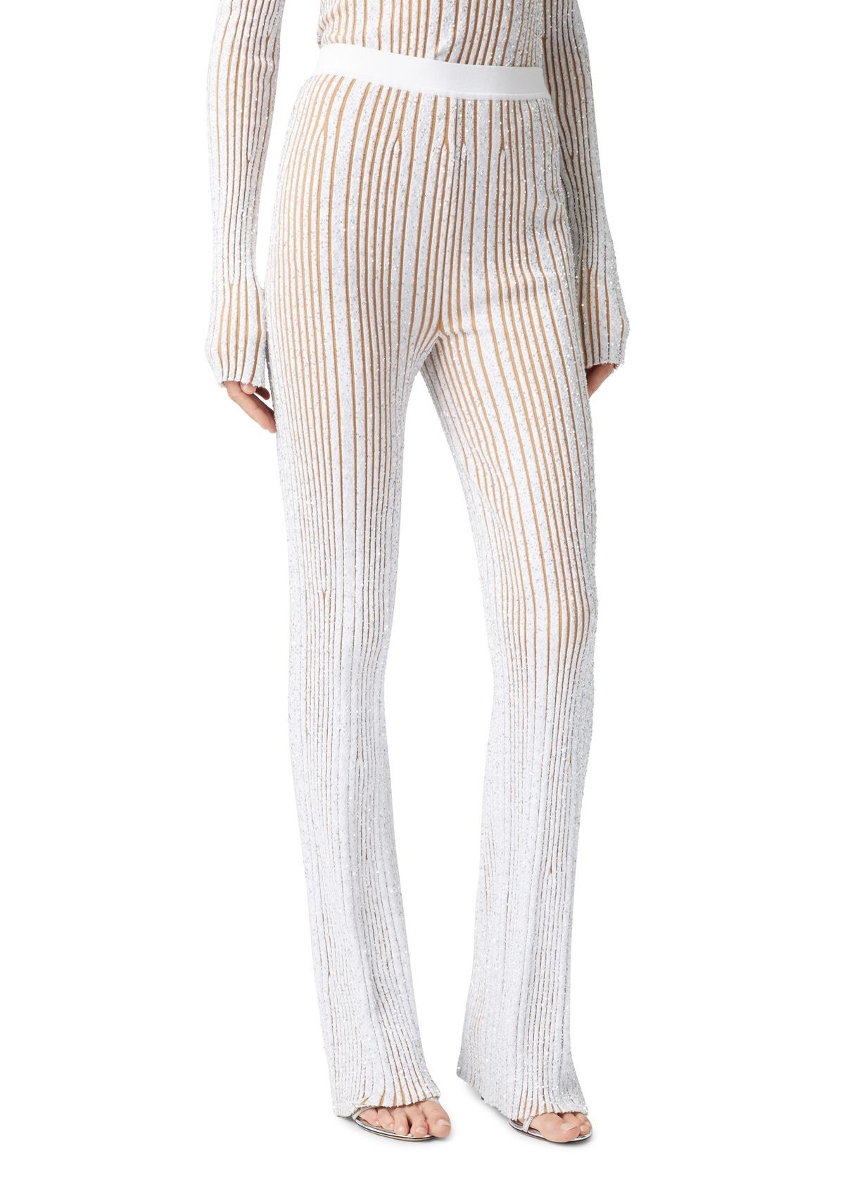 Missoni Flared Sequins Trousers In White