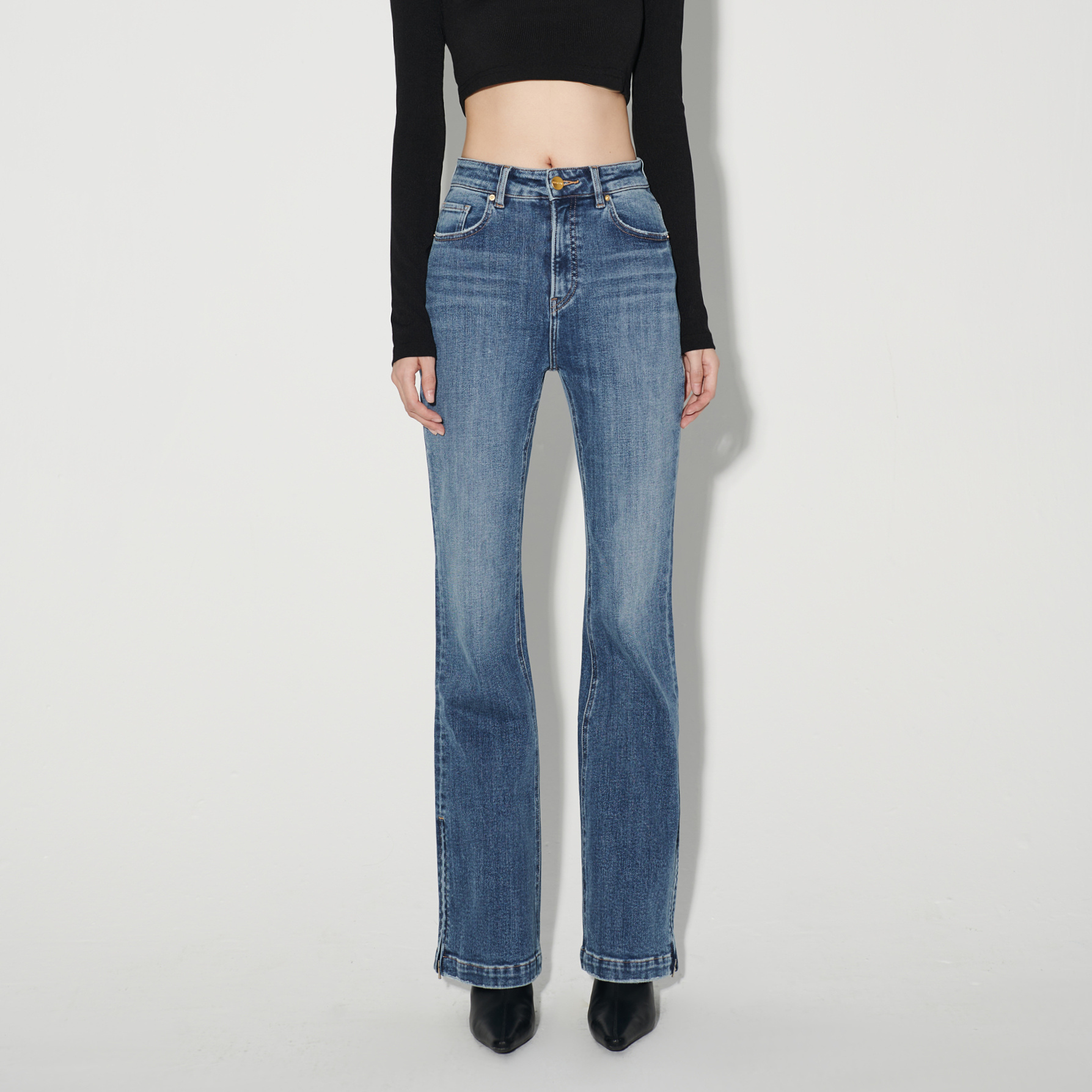 Liuregali Straight Zipper Jeans In Blue