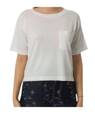 Max Mara Round Neck Short Sleeve T-shirt In White