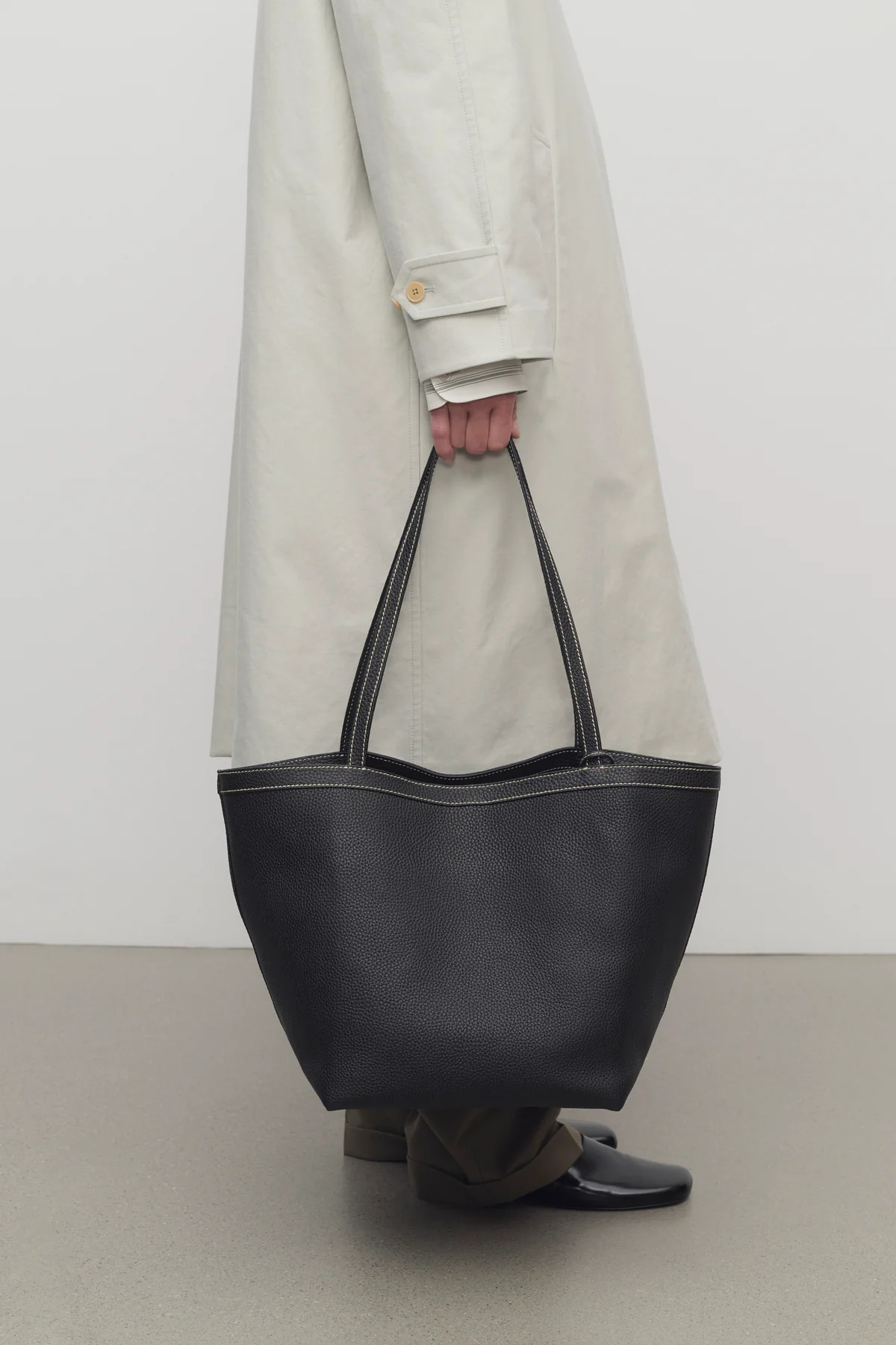 The Row Park Tote Three Stitch Bag In Leather