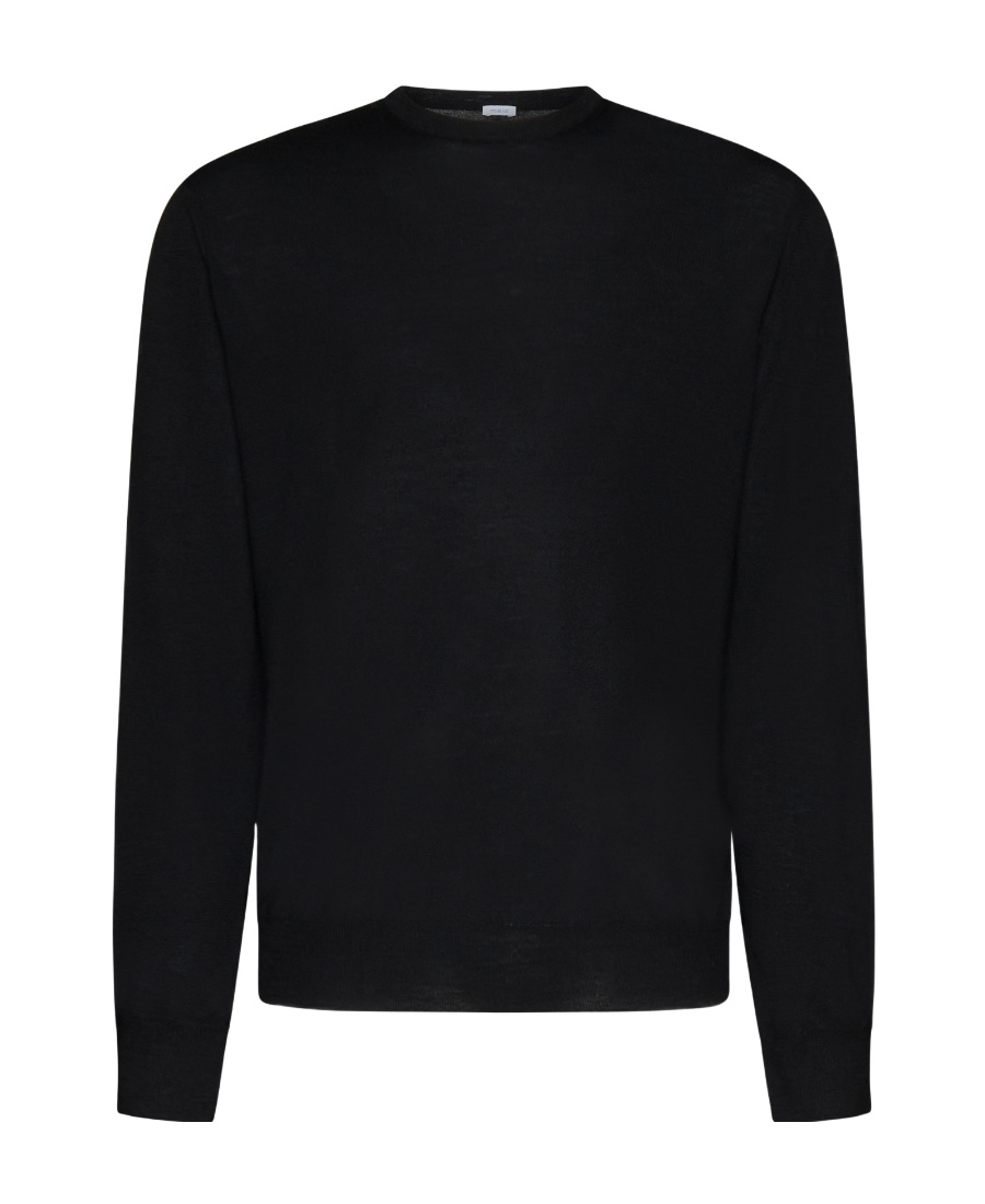 Malo Girocollo Giacomo In Cashmere Seta In Black