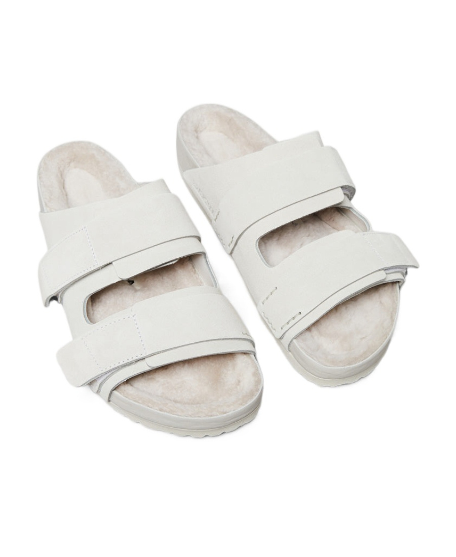 Birkenstock X Tekla Uji Suede Sandals In White