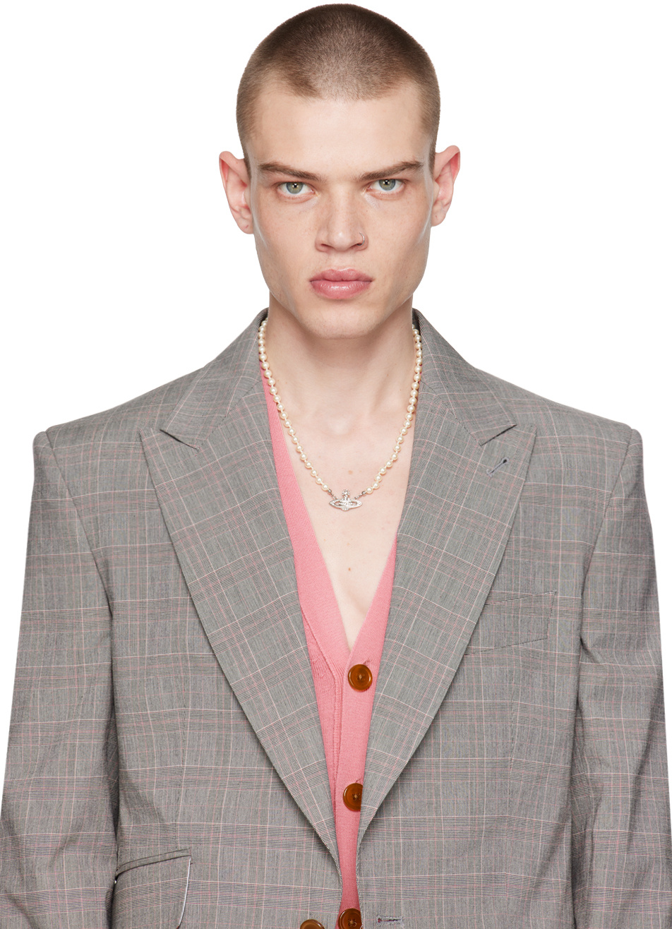 Vivienne Westwood Logo Details Necklace In White