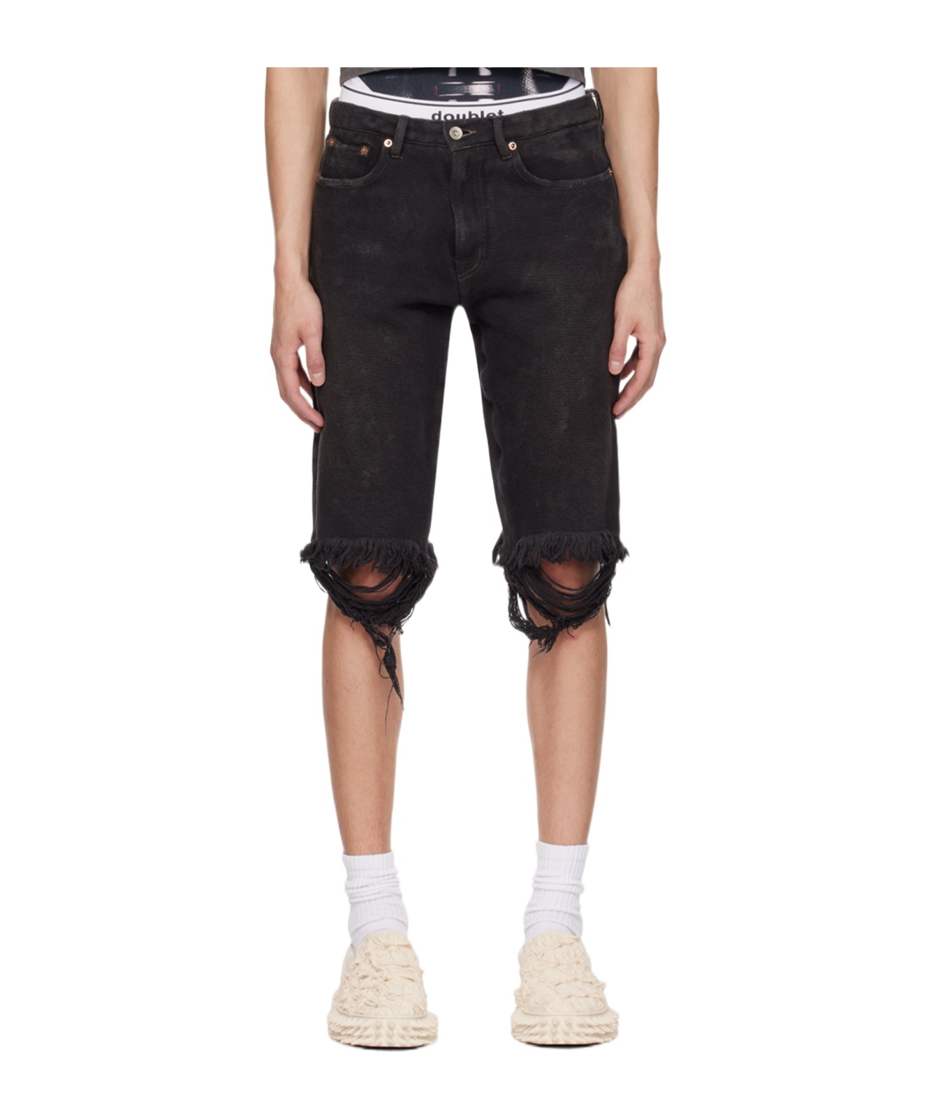Doublet Belt-loop Shorts In Black