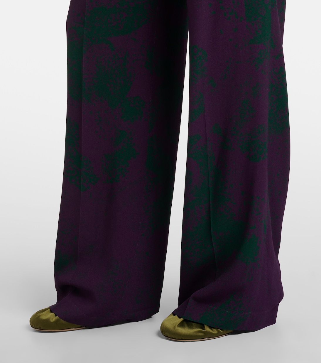 Dries Van Noten Printed Wide-leg Pants In Black