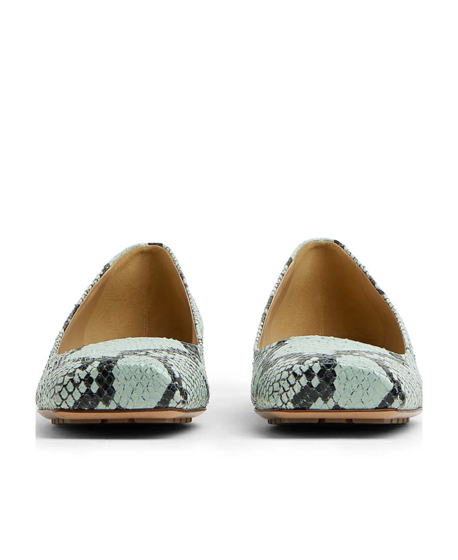 Shop Bottega Veneta Tower Python-print Ballerina Shoes In Multicolor