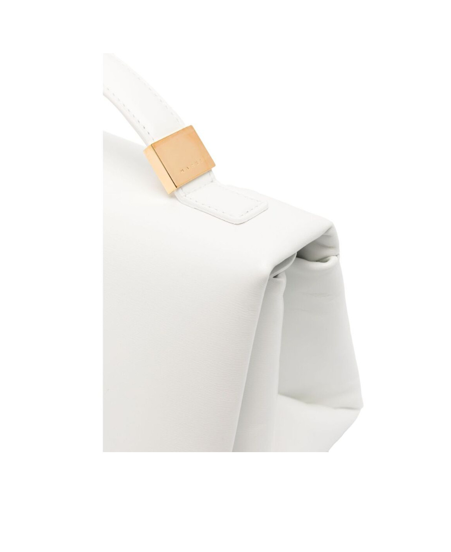 Marni Leather Tote Bag With Prisma Logo In White