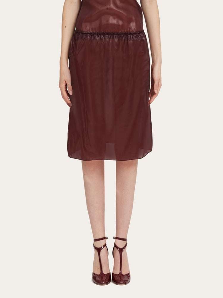 Shop Ferragamo Organza Short Skirt In Red