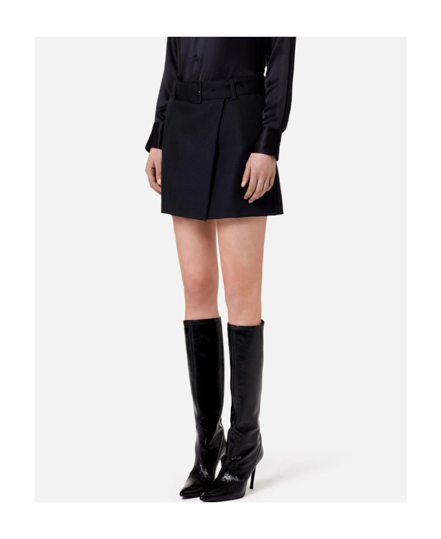 Ami Alexandre Mattiussi Belted Mini Wrap Skirt In Black