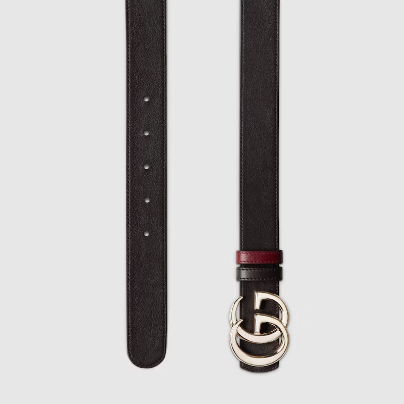 Gucci Reversible Gg Marmont Belt In Red