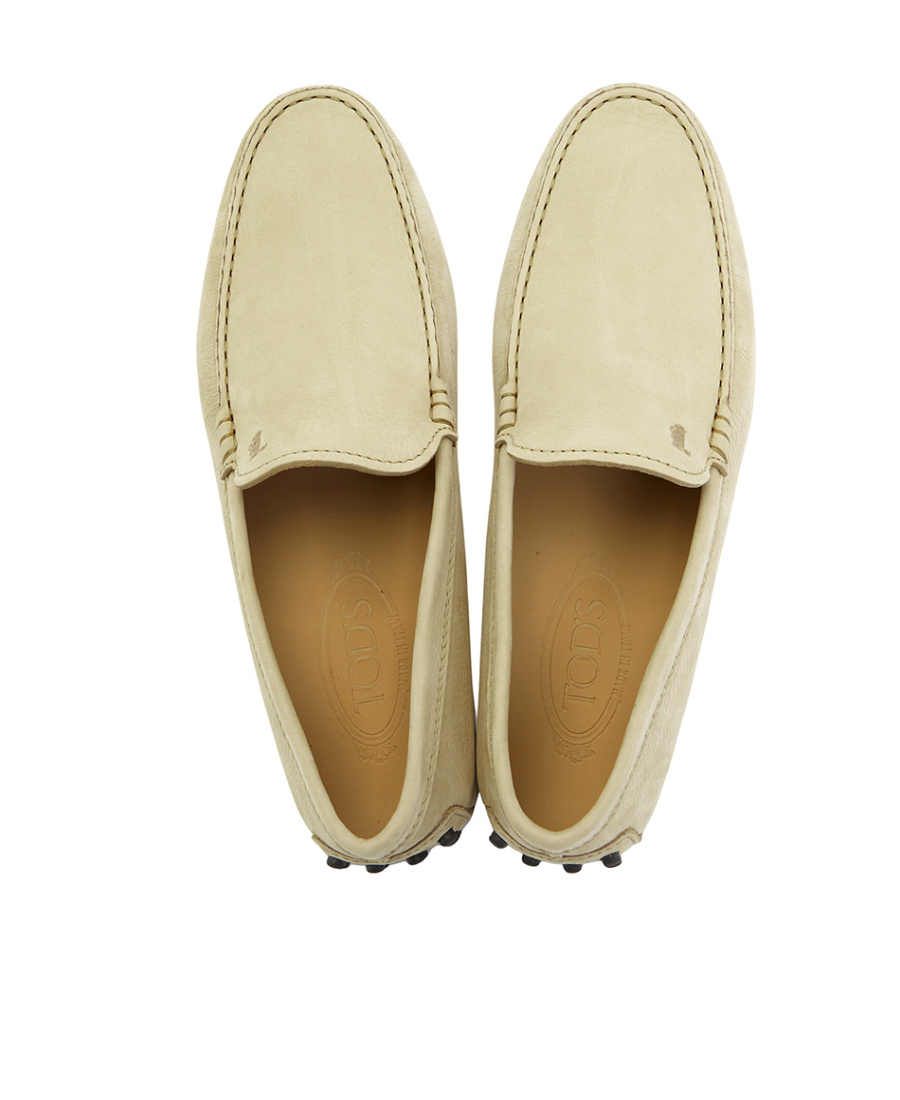 Tod's Logo-debossed Leather Loafers In Nude