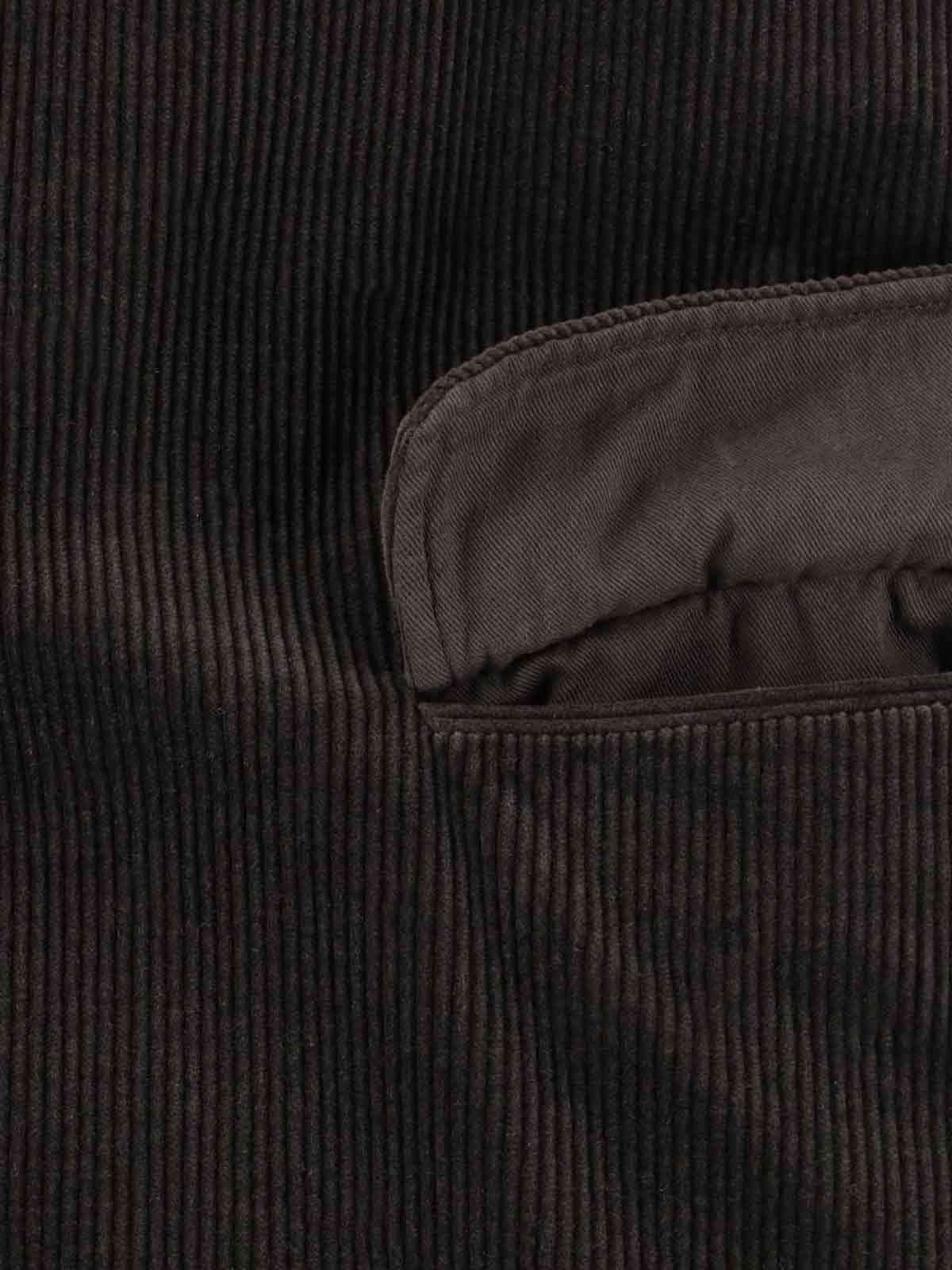 Aspesi Corduroy Flap Pockets Longline Notched Lapels In Multi