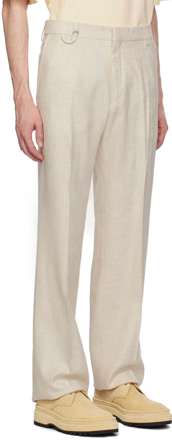 Jacquemus Casual Pants With Waist And Loop Straps In White