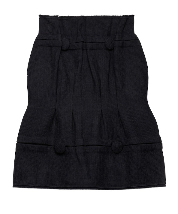 Prada High-waisted Fitted Skirt With Flared Silhouette In Black