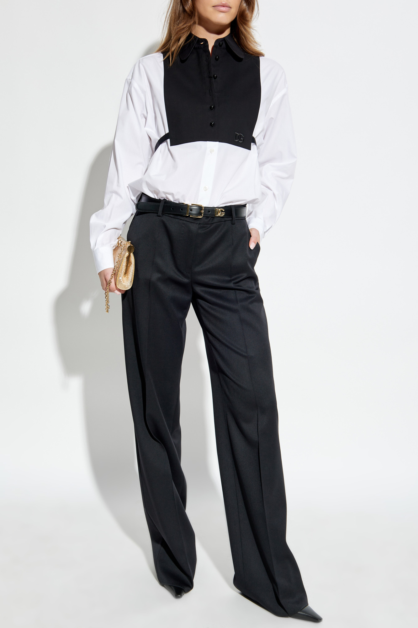 Dolce & Gabbana Wide-leg Trousers In Black