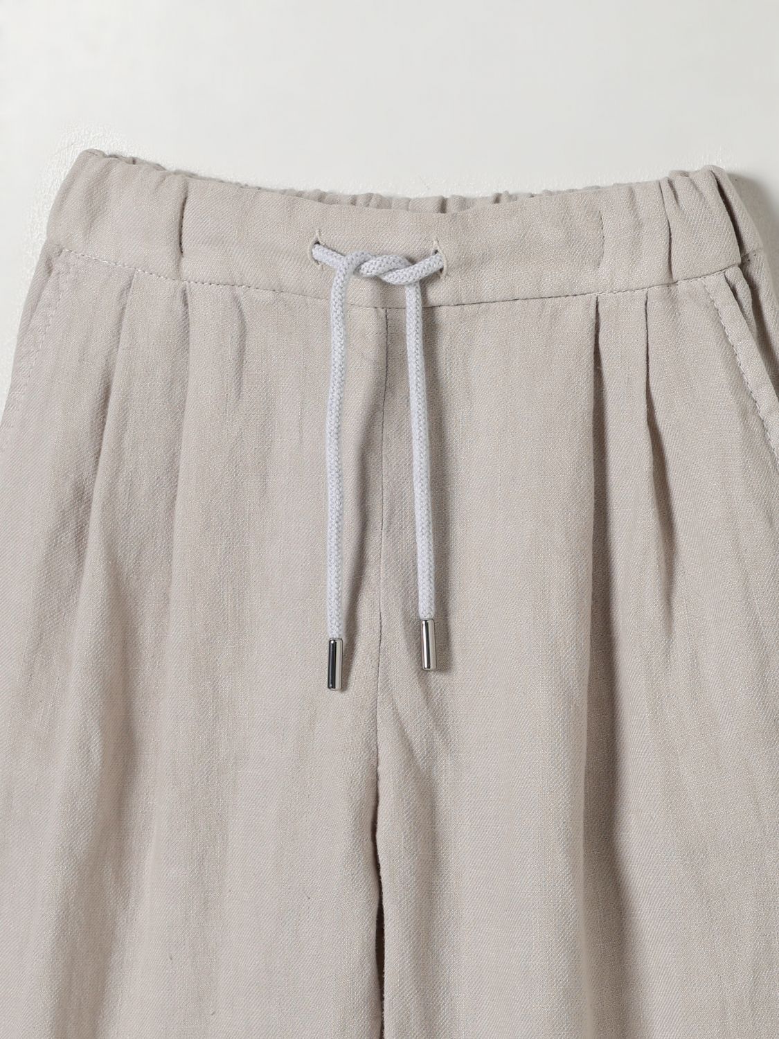 Brunello Cucinelli Linen Trousers In Gray