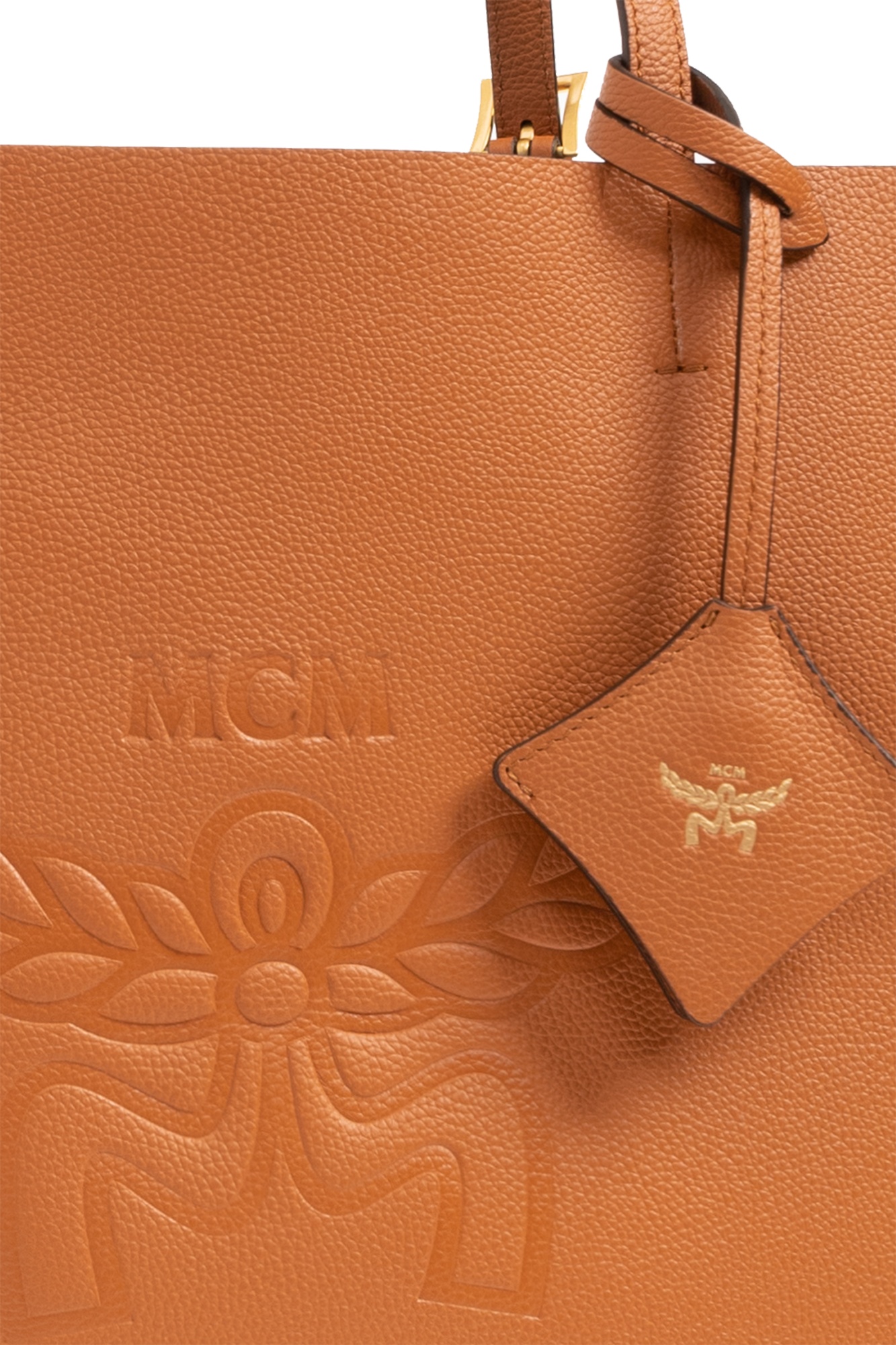 Mcm Logo Shoulder Bag In Orange