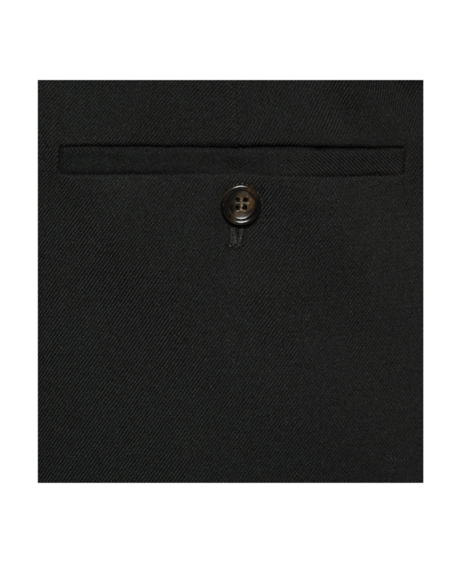 Gucci Paperbag-waist Straight-leg Wool Trousers In Black