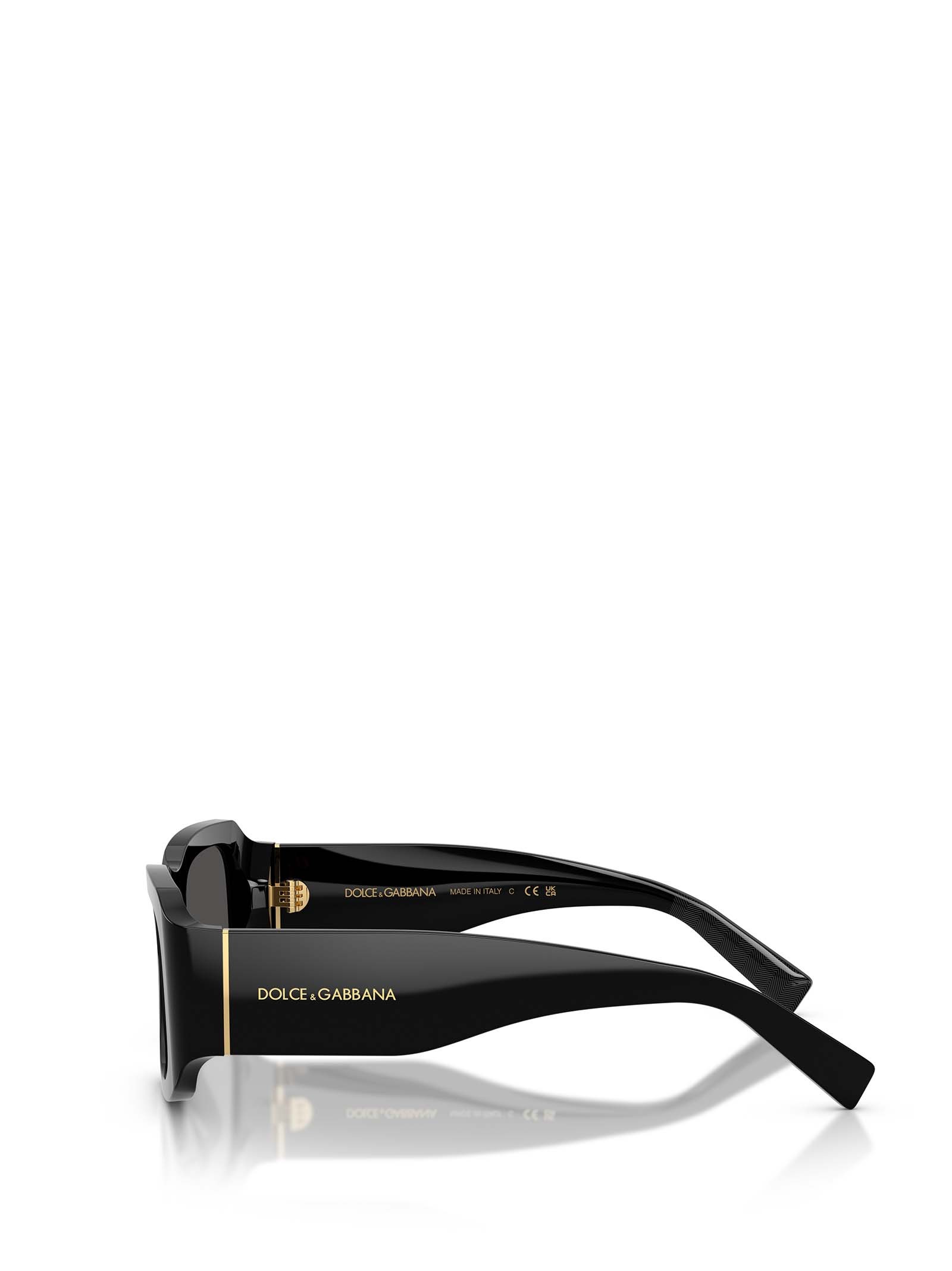 Dolce & Gabbana Acetate Rectangle Sunglasses In Black