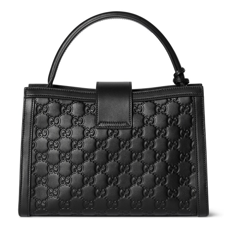 Gucci Padlock Medium Top Handle Bag In Black