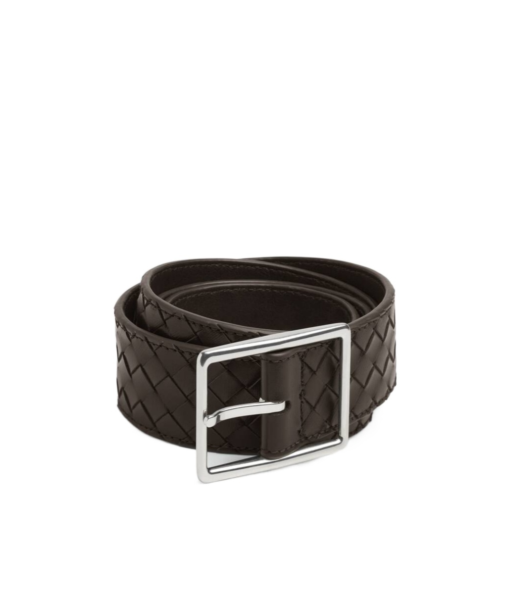 Bottega Veneta Intricciato Piccolo Knitted Belt In Brown