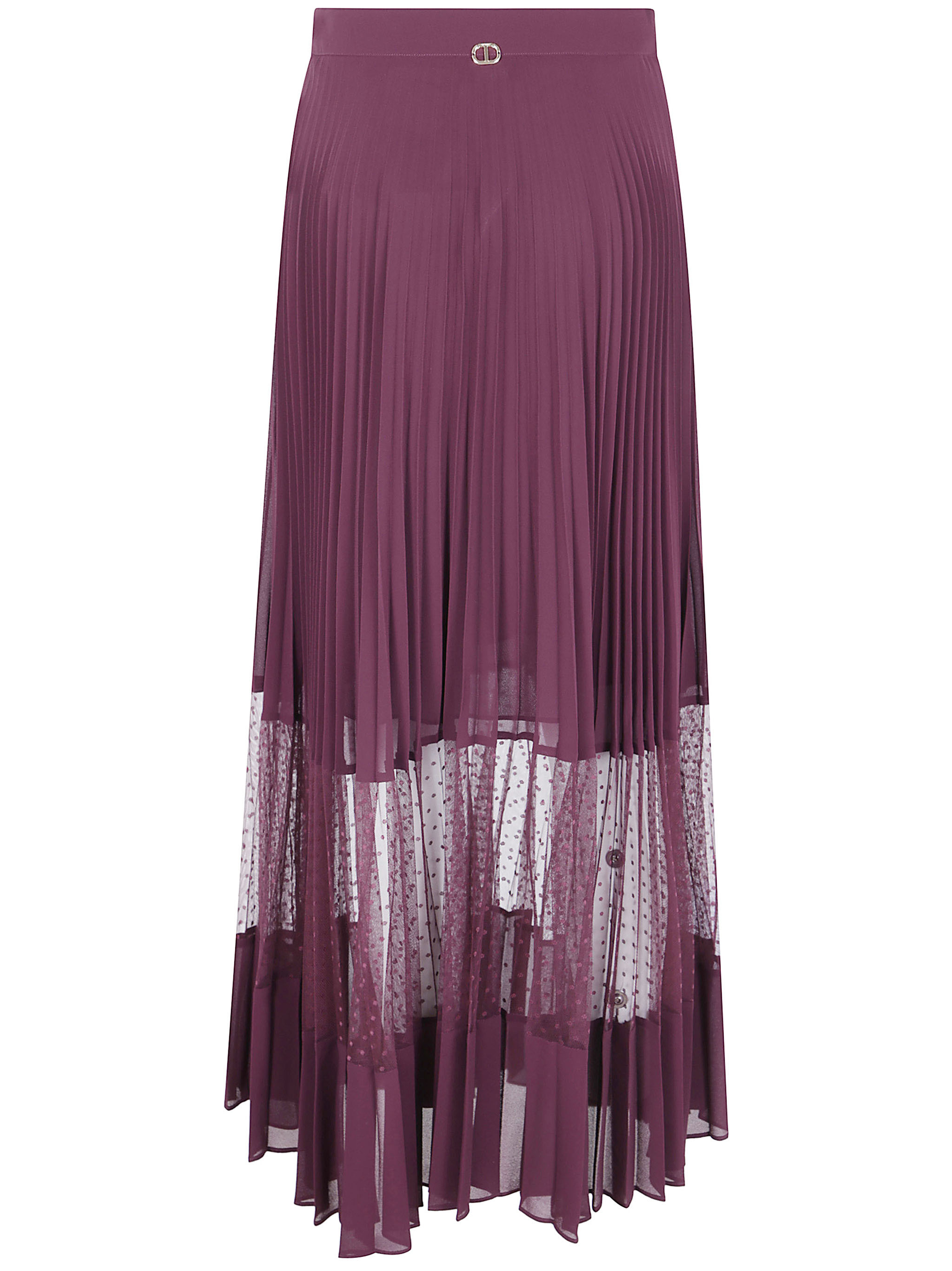 Twinset Pleated Midi Skirt In Brown