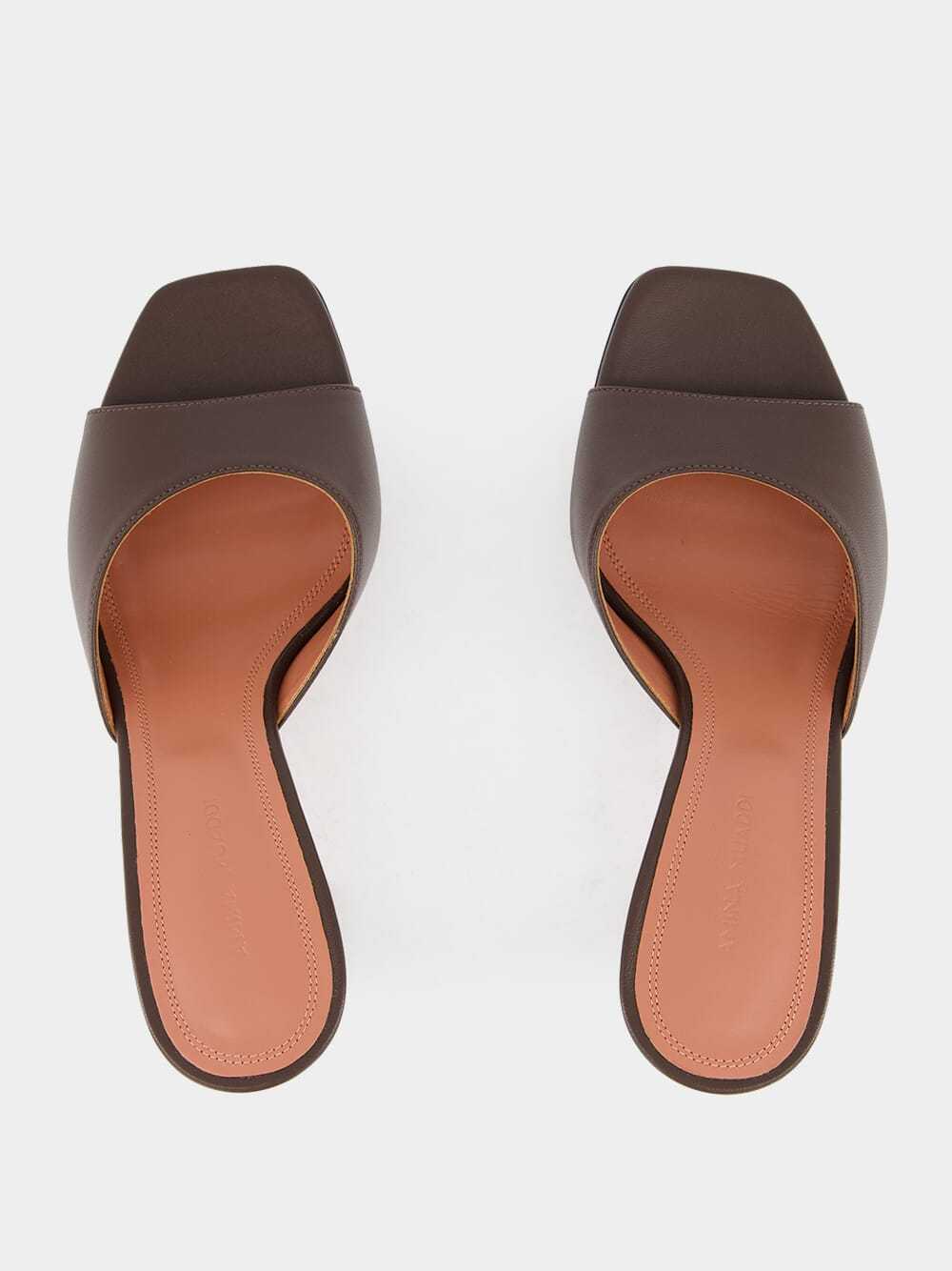 Amina Muaddi Lupita Open-toe Sculptural-heel Sandals In Brown