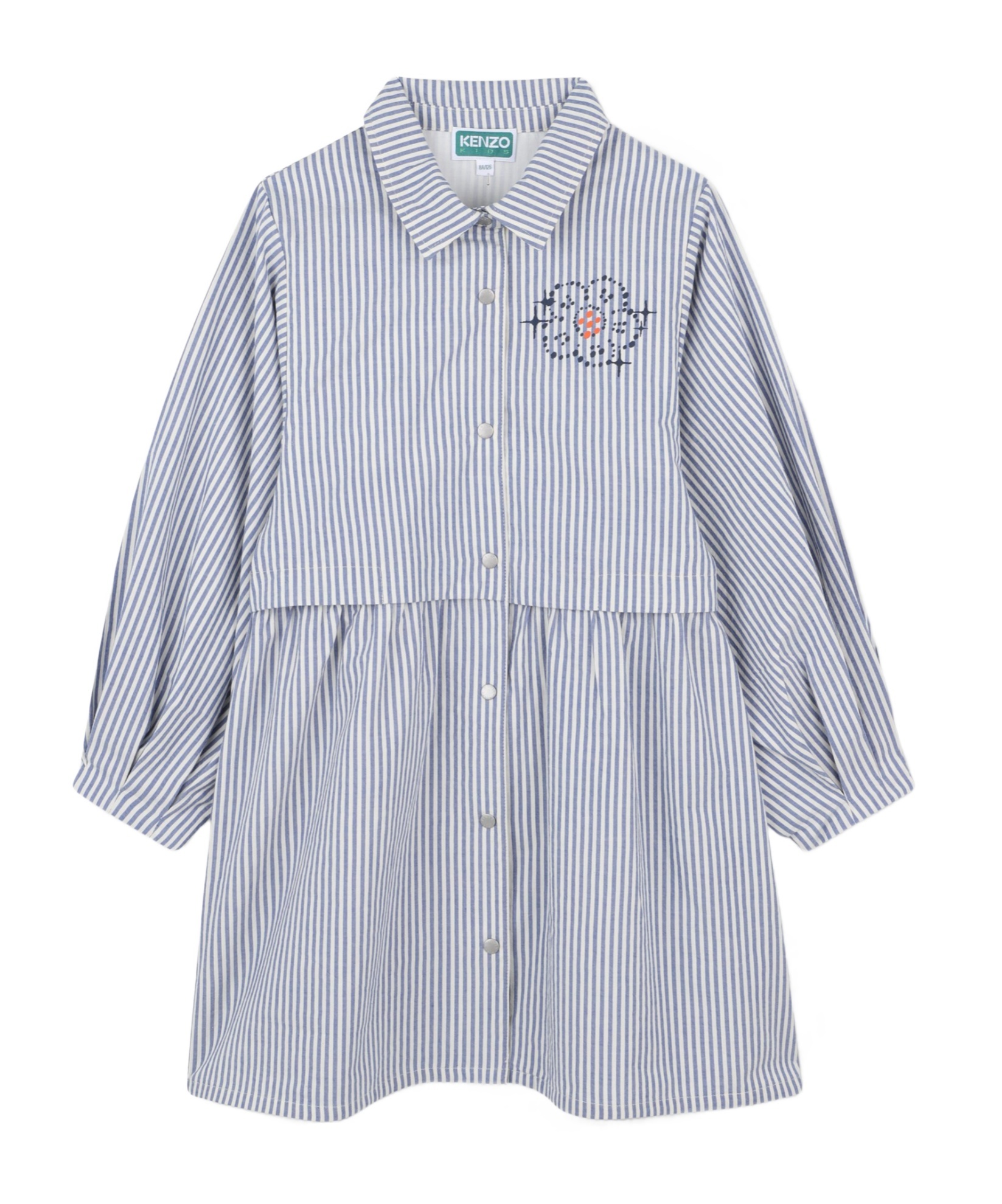 Kenzo Striped Button-up Dress In Blue