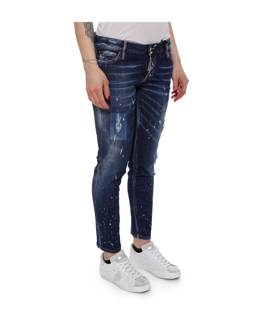 Dsquared2 Slim Distressed Jeans In Blue