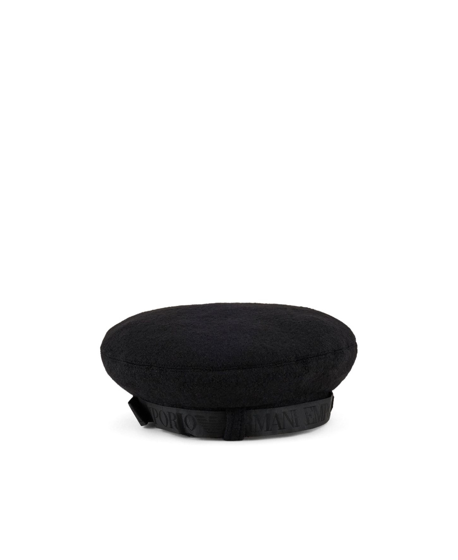 Emporio Armani Logo-strap Wool-blend Beret