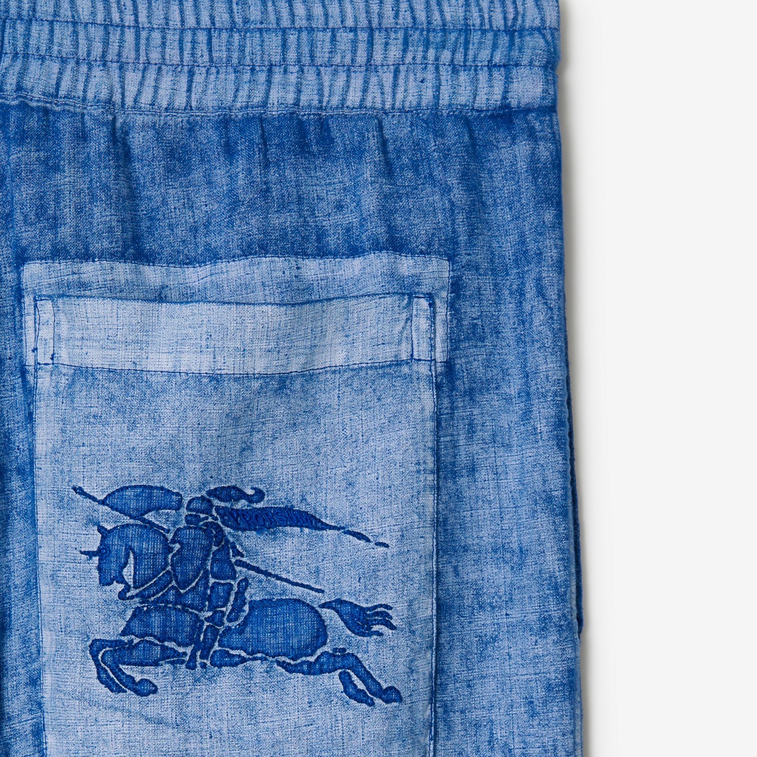 Burberry Straight-leg Linen Trousers In Blue