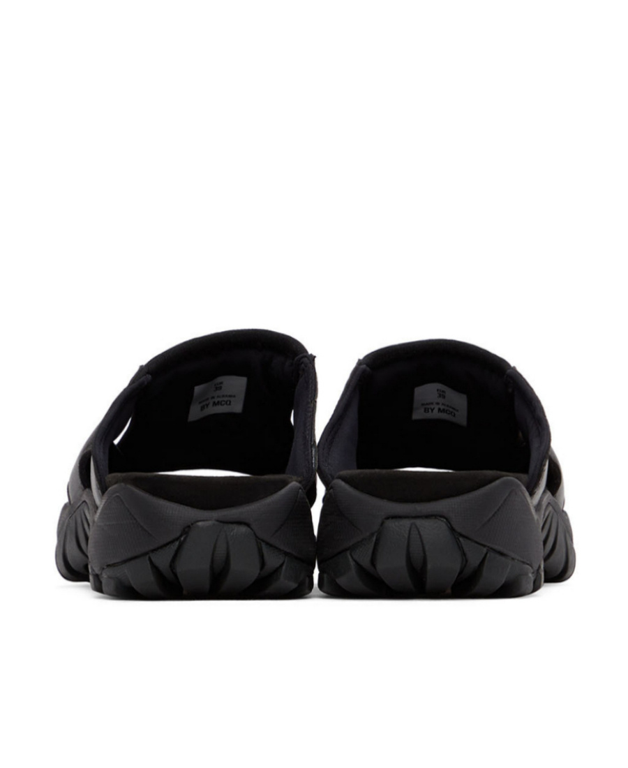Shop Mcq By Alexander Mcqueen Padded Logo-patch Slippers In Black