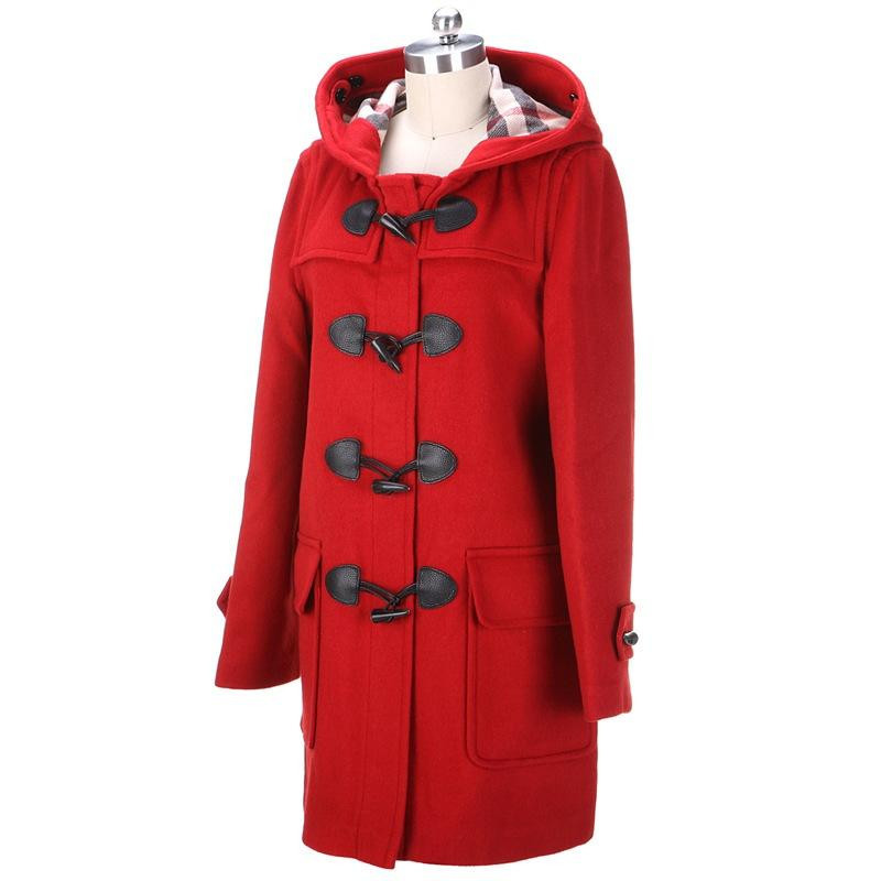 Burberry Hooded Long-sleeved Coat In Red