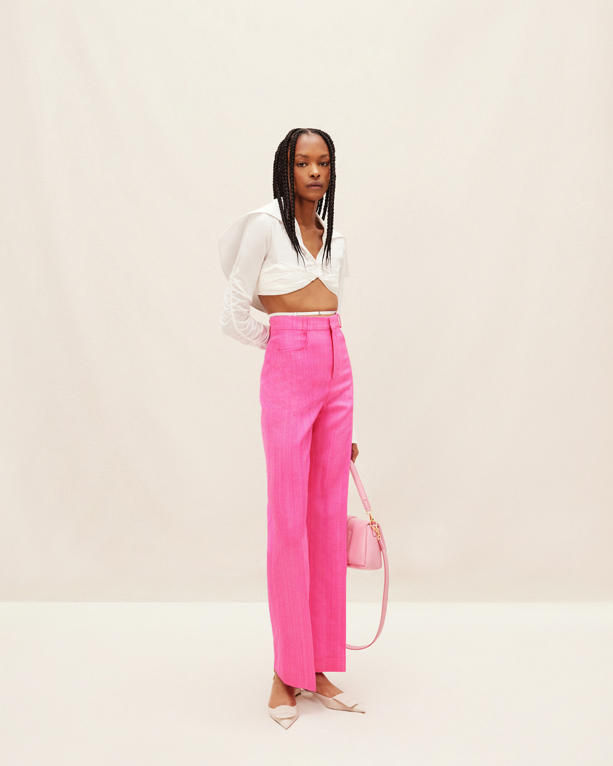 Jacquemus Sauge High-waisted Trousers In Pink