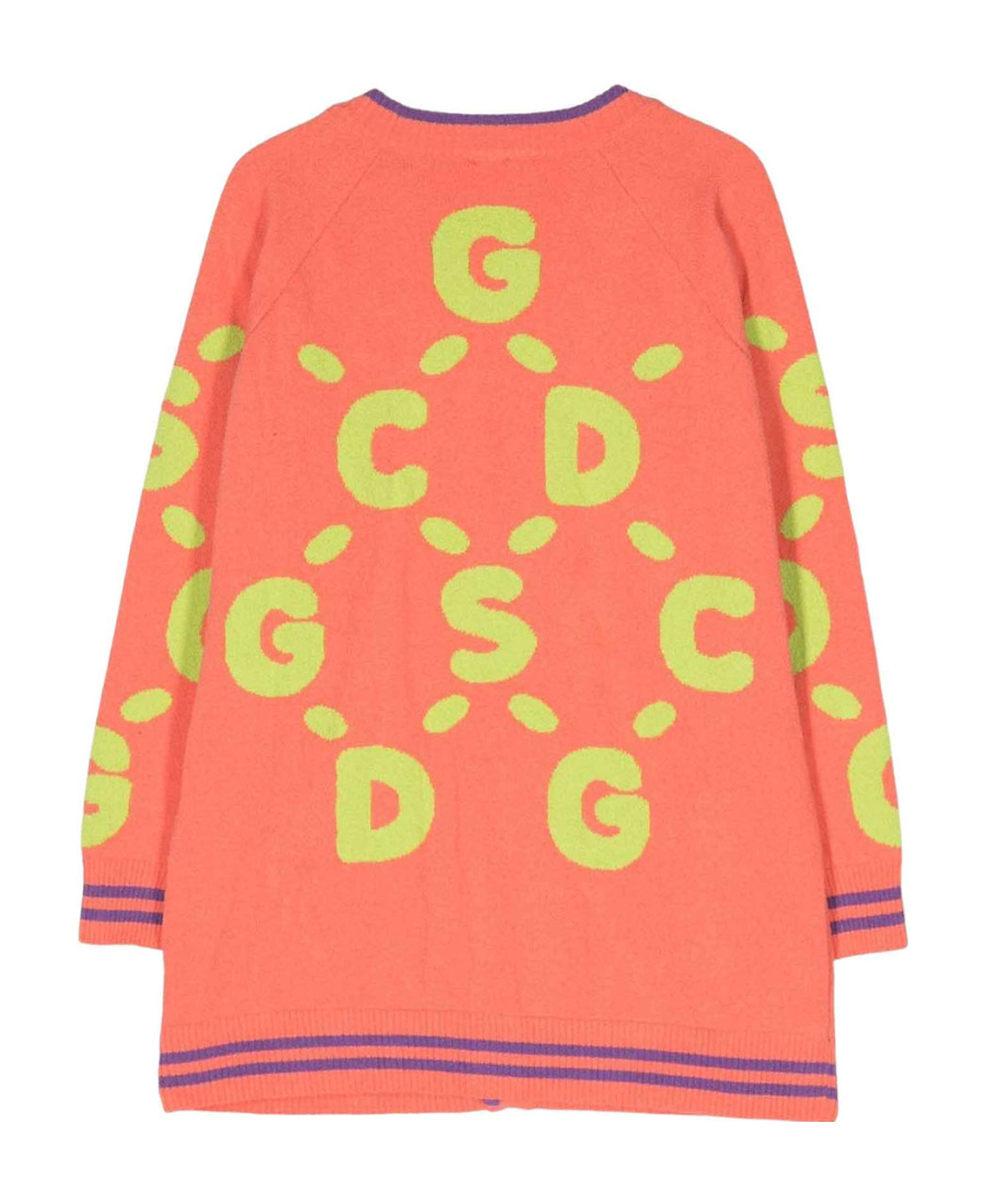 GCDS DEBOSSED-LOGO PRINT CARDIGAN