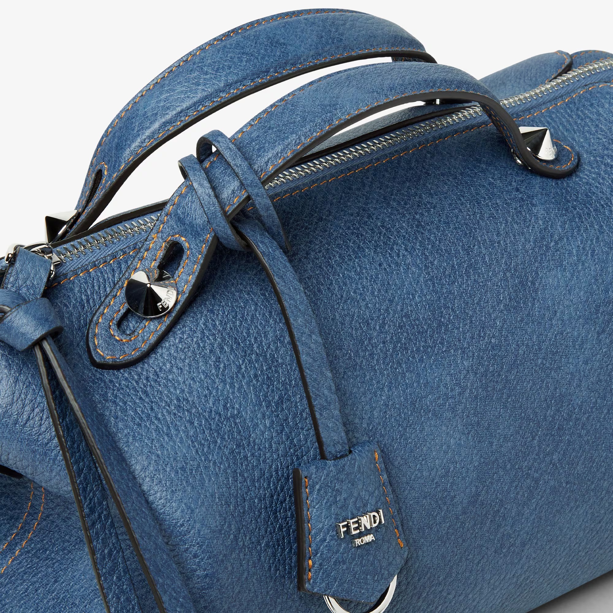 Fendi By The Way Soft Minibag In Blue Denim-effect Leather Women