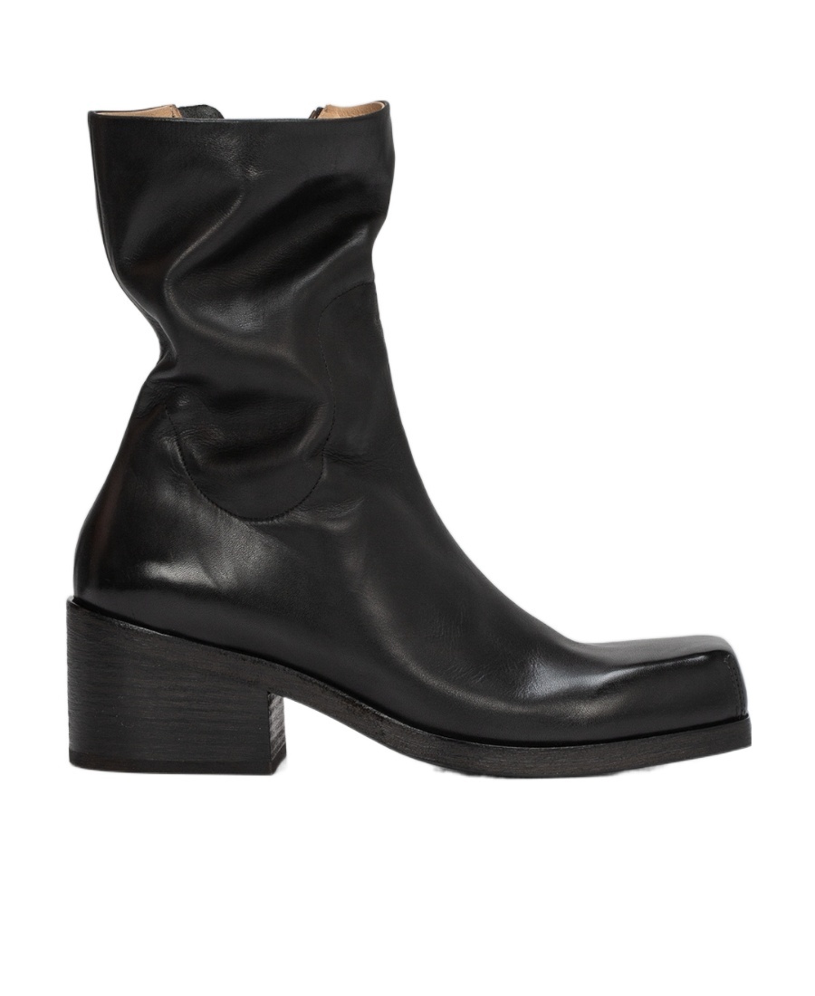 Marsèll Square-headed Short Boots In Black