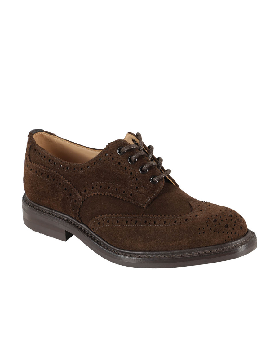 Tricker's Bourton Lace-up Derby Shoes With Perforated Detailing In Black
