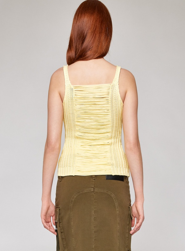 Blumarine Knitted Tank Top In Yellow