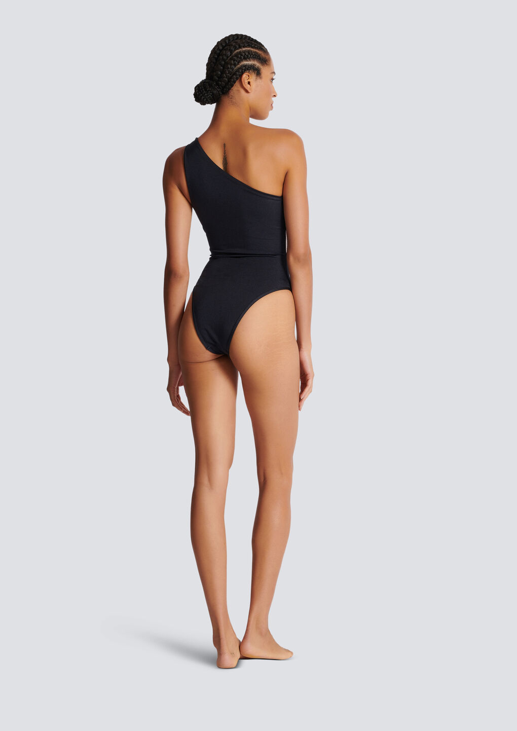 BALMAIN ASYMMETRIC BALMAIN SWIMSUIT