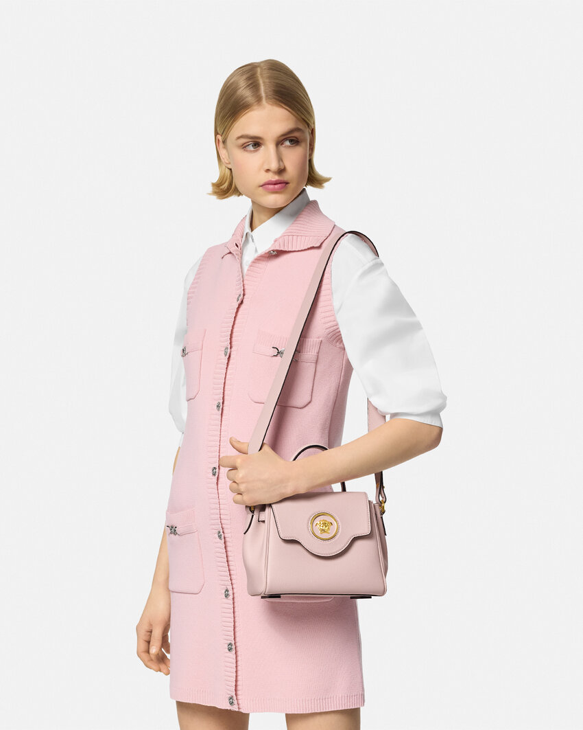 Shop Versace Small La Medusa Tote Bag In Pink